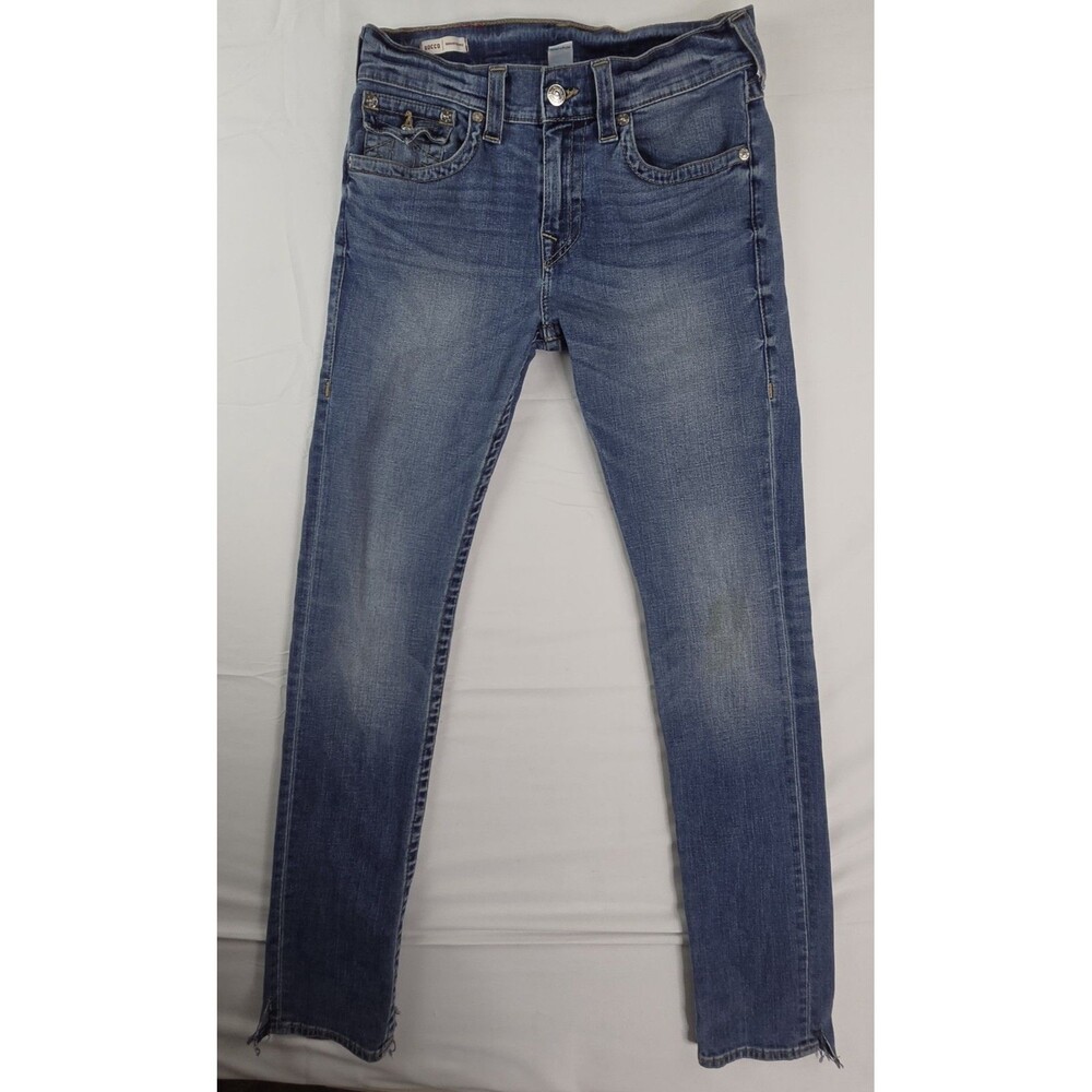 True Religion Rocco Relaxed Skinny Jeans Men's Size 31 Waist Flap Distressed